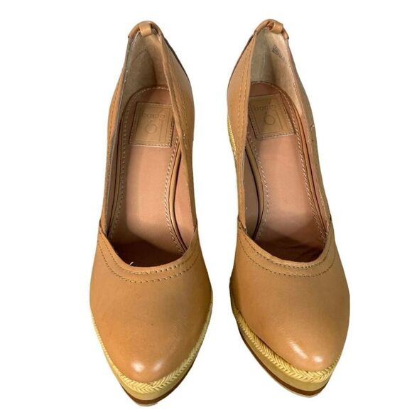 Bacio 61 Shoes Womens 9 W Wide Tan‎ Espadrille Wedge Preppy Neutral Minimalist - Picture 3 of 13